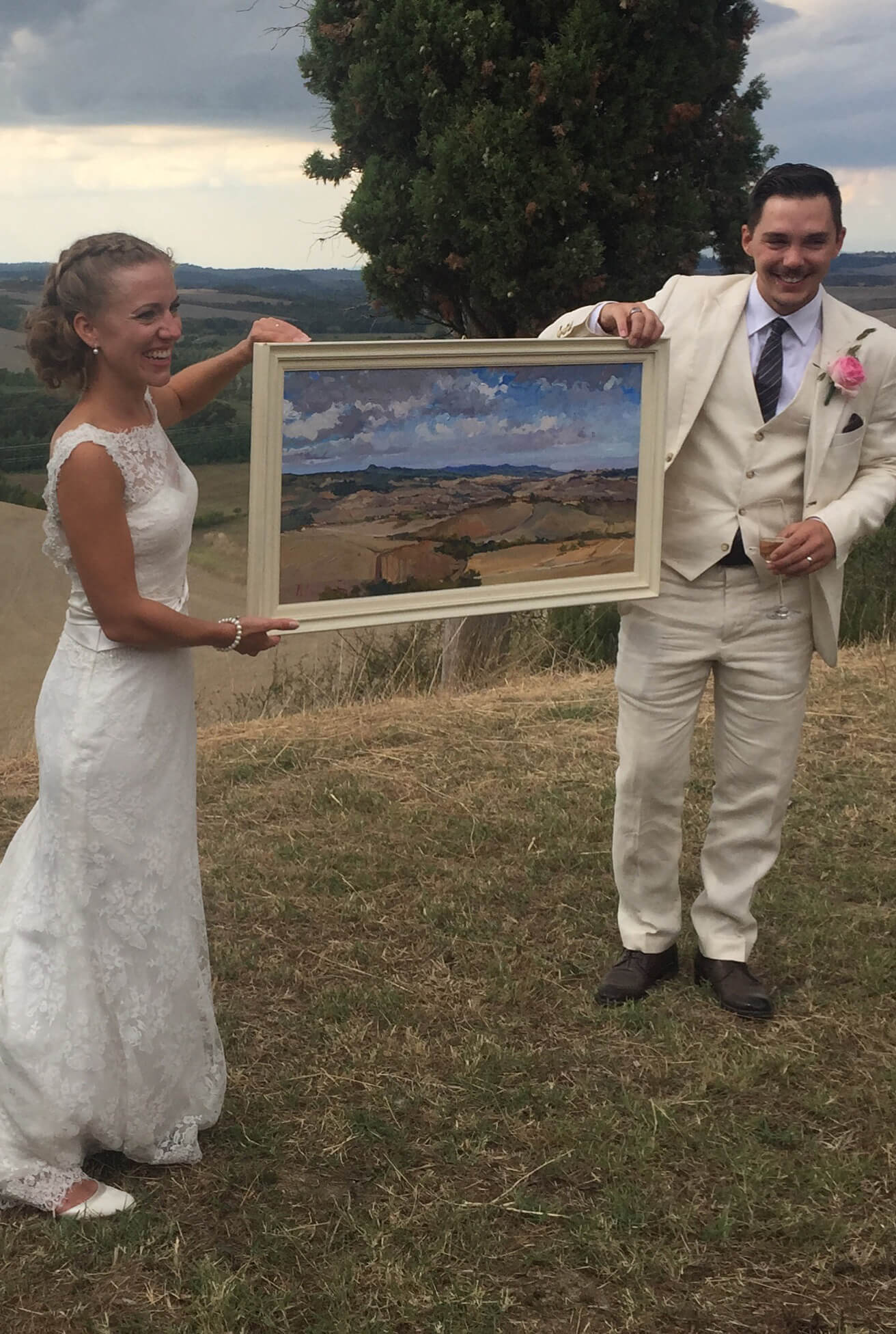 sposi quadro dipinto matrimonio